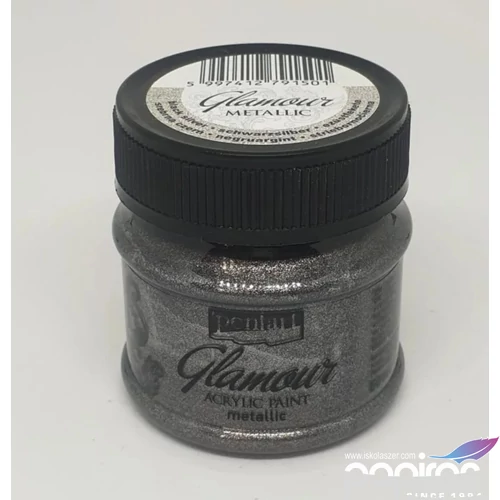 Akrilfesték Glamour metál 50ml Pentart - ezüst fekete