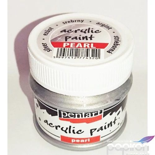 Akrilfesték gyöngyház 50ml Pentart ezüst szürke 7432