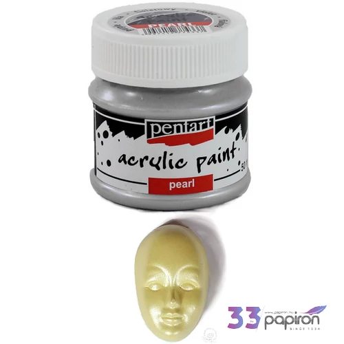Akrilfesték gyöngyház 50ml Pentart sárga 7436