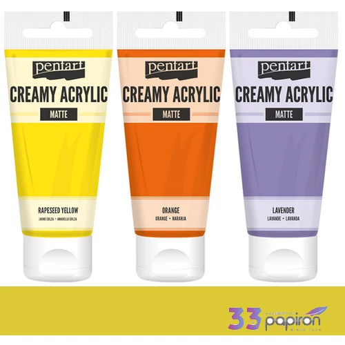Akrilfesték krémes Pentart matt 60ml sárga