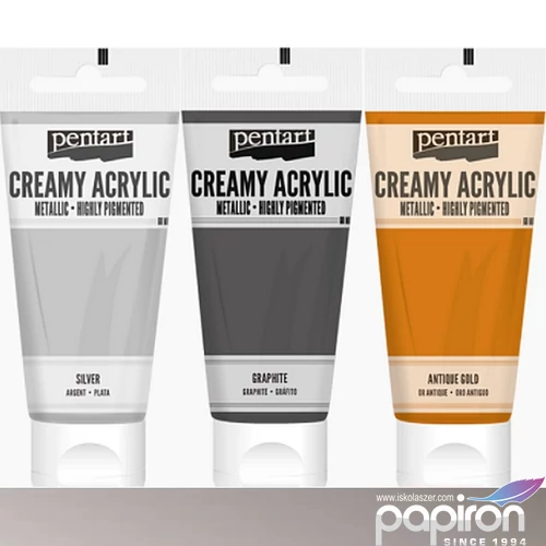 Akrilfesték krémes Pentart metál 200ml ezüst Pentart-39024