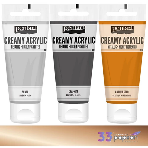 Akrilfesték krémes Pentart metál 60ml antik arany