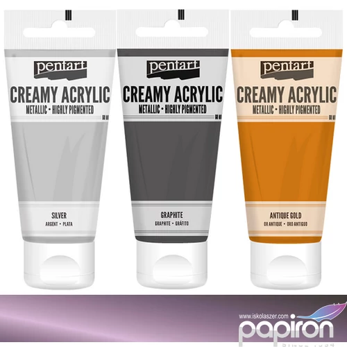 Akrilfesték krémes Pentart metál 60ml lila