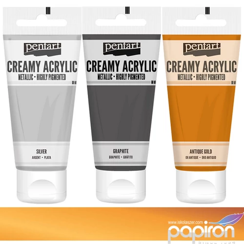 Akrilfesték krémes Pentart metál 60ml narancs