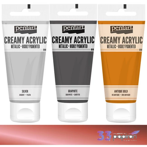 Akrilfesték krémes Pentart metál 60ml vörösréz