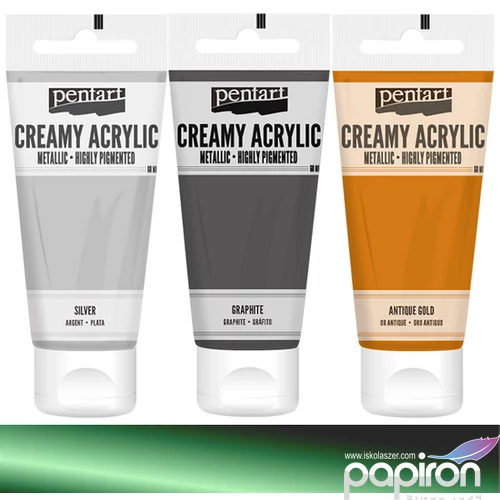 Akrilfesték krémes Pentart metál 60ml zöldeskék