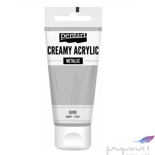 Akrilfesték krémes Pentart metál 60ml ezüst