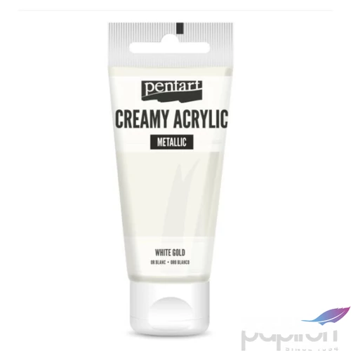 Akrilfesték krémes Pentart metál 60ml fehér arany