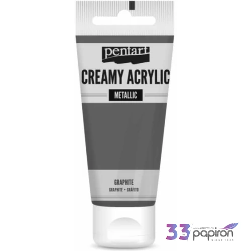 Akrilfesték krémes Pentart metál 60ml grafit