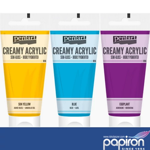 Akrilfesték krémes Pentart selyemfényű, 200ml kék Pentart-39010