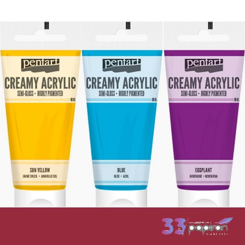 Akrilfesték krémes Pentart selyemfényű, 200ml meggypiros Pentart-39008