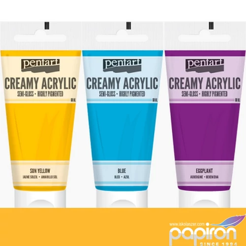 Akrilfesték krémes Pentart selyemfényű, 200ml napsárga Pentart-39006