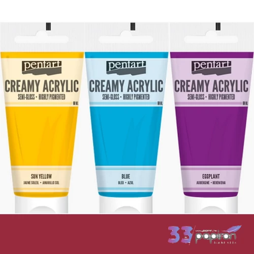 Akrilfesték krémes Pentart selyemfényű, 200ml rúzspiros Pentart-39004