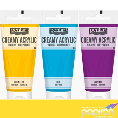 Akrilfesték krémes Pentart selyemfényű, 200ml sárga Pentart-39005