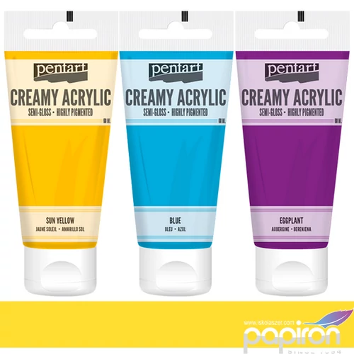 Akrilfesték krémes Pentart selyemfényű 60ml - sárga
