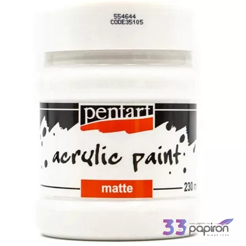 Akrilfesték matt 230ml Pentart titánfehér