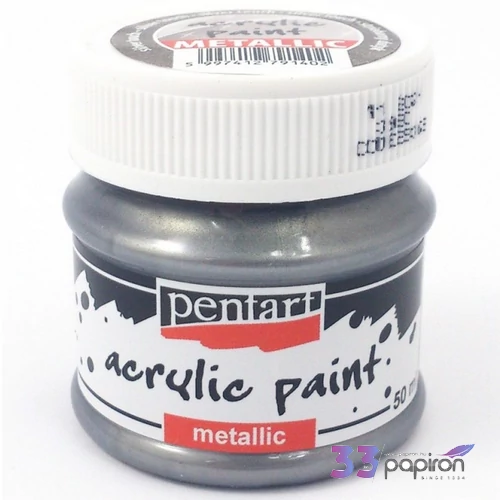 Akrilfesték metál 50ml Pentart ezüst szürke silver touch