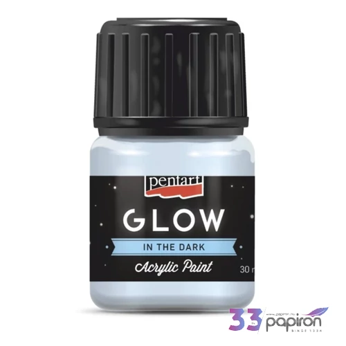 Akrilfesték sötétben világító Pentart Glow 30ml kékesfehér 6146