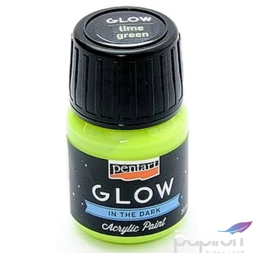Akrilfesték sötétben világító Pentart Glow 30ml limezöld 6140