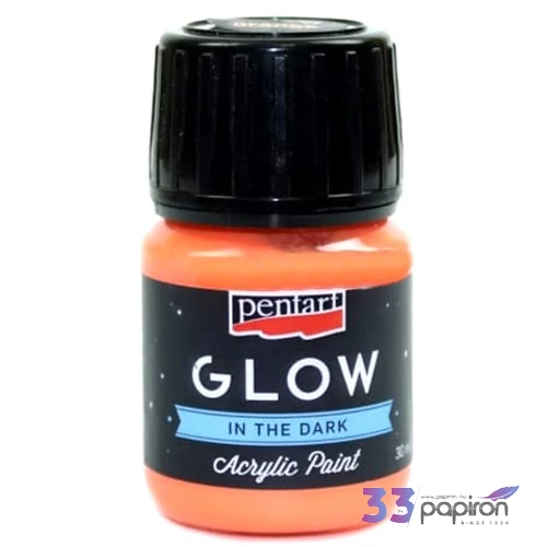 Akrilfesték sötétben világító Pentart Glow 30ml narancs 6141