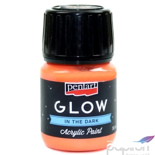 Akrilfesték sötétben világító Pentart Glow 30ml narancs 6141