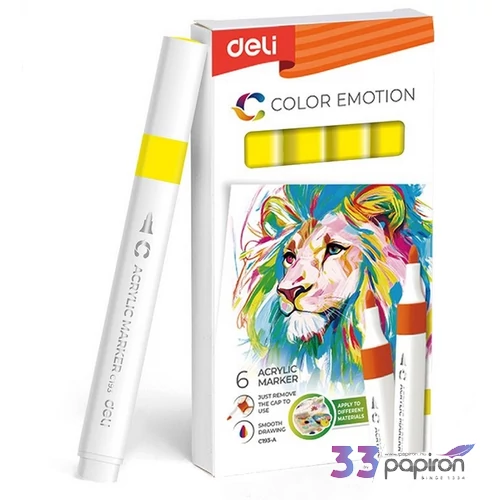 Akrilmarker /44 Yellow Deli 3,0mm-es kerek hegy