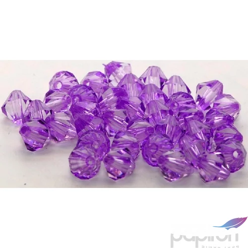 Akryl gyöngy 6mm lila  (kb. 100db/csom)