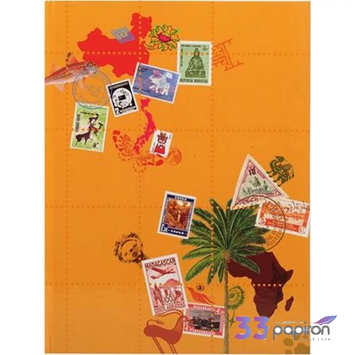 Album bélyeggyűjtő Exacompta 22,5x30,5 cm, 8 lap,Globe Trotter vegyes színek