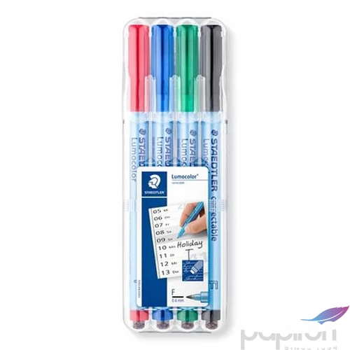Alkoholmentes marker készlet OHP, 0,6mm, STAEDTLER Lumocolor 305F 4 különböző szín