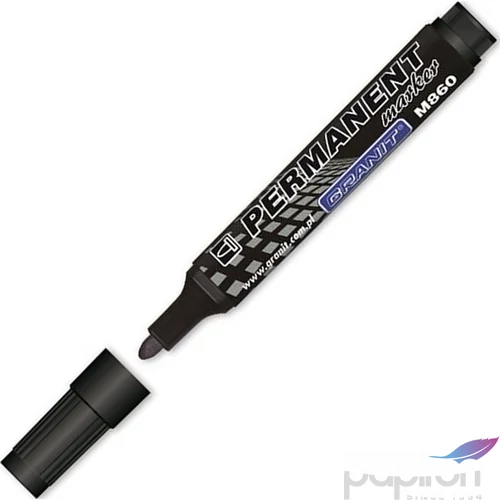 Alkoholos marker Granit 3-4 mm, kúpos, M860", fekete