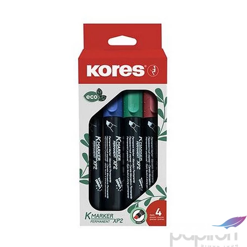 Alkoholos marker készlet 1-3mm vágott KORES Eco K-Marker 4 különböző szín