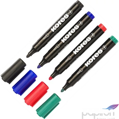Alkoholos marker Kores K-Marker 3-5mm kúpos hegyű 4színű Írószerek KORES 20943
