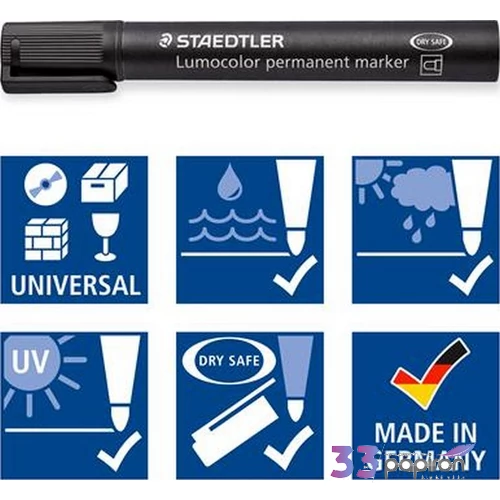 Alkoholos marker Staedtler készlet, 2 mm, kúpos,Lumocolor 352 6 különböző szín