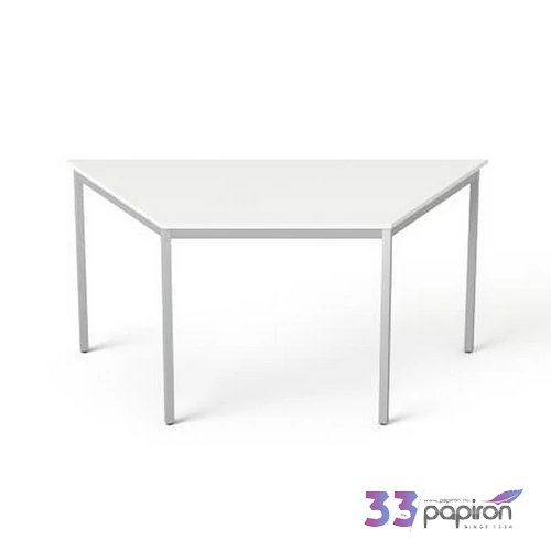 Általános asztal fémlábbal trapéz alakú 75x150/75cm MAYAH Freedom SV-41 fehér
