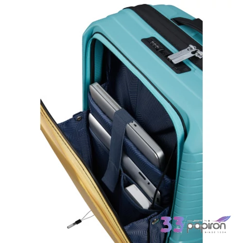 American Tourister bőrönd Airconic Spinner 55/20 Frontl. 15,6' 134657/A348-Surf Blue/Yellow