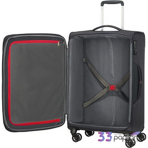 American Tourister bőrönd Crosstrack spinner 67/24 Tsa Exp 133190/2645 Grey/Red