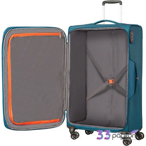 American Tourister bőrönd Crosstrack spinner 79/29 Tsa Exp 133191/6032 Navy/Orange