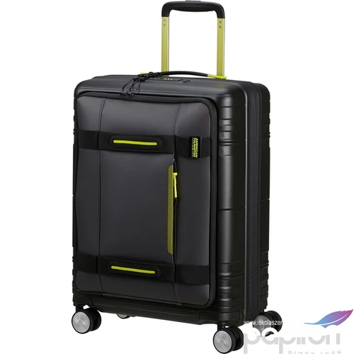 American Tourister bőrönd Hello Cabin Spinner 55/20 Exp 14'9417/A185-Black/Lime