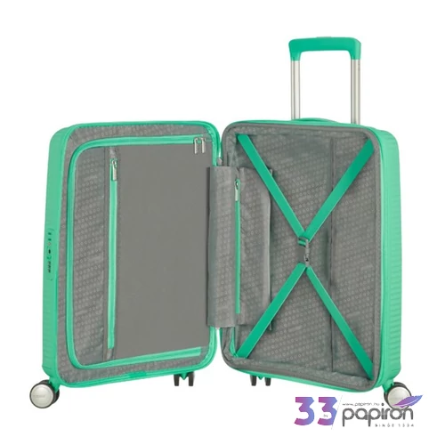American Tourister kabinbőrönd Soundbox Spinner 55/20 Tsa Exp 88472/2535-Deep Mint