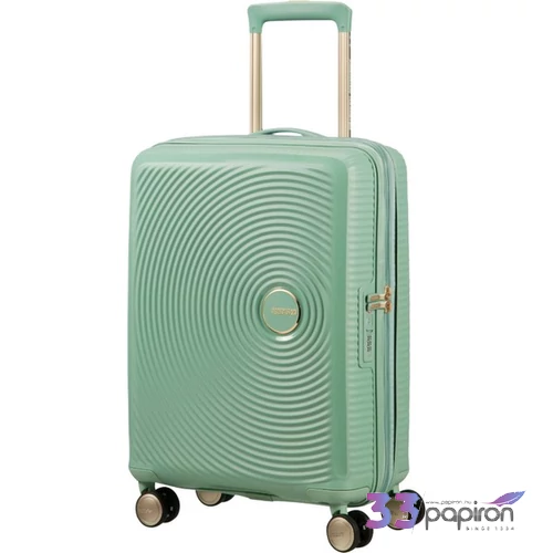 American Tourister kabinbőrönd Soundbox Spinner 55/20 Tsa Exp 88472/7743-Almond Green/Gold