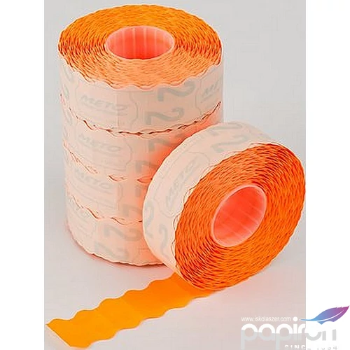 Árazószalag 22x12 mm Meto narancs "1csomag/5tekercs; 1500címke/tekercs"