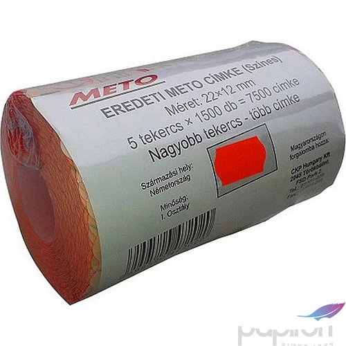 Árazószalag 22x12 mm Meto piros 5 db/cs