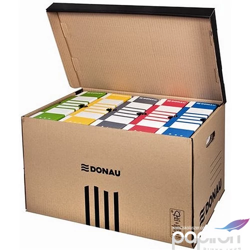 Archiváló konténer Donau 558x370x315mm felfelé nyíló natúr karton Iratrendezés DONAU 7665301FSC-02