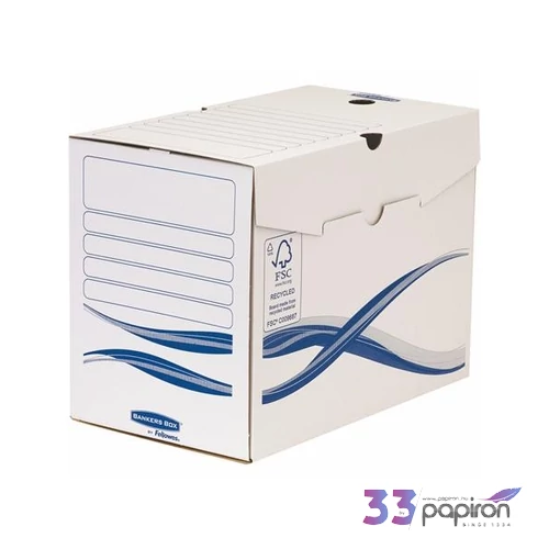 Archiválódoboz A/4 Fellowes 200mm Bankers Box Basic, kék-fehér Iratrendezés, archiválás