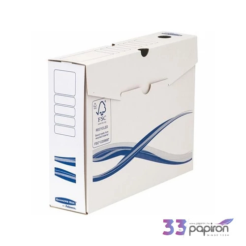 Archiválódoboz A/4 Fellowes 80mm Bankers Box Basic, kék-fehér Iratrendezés, archiválás