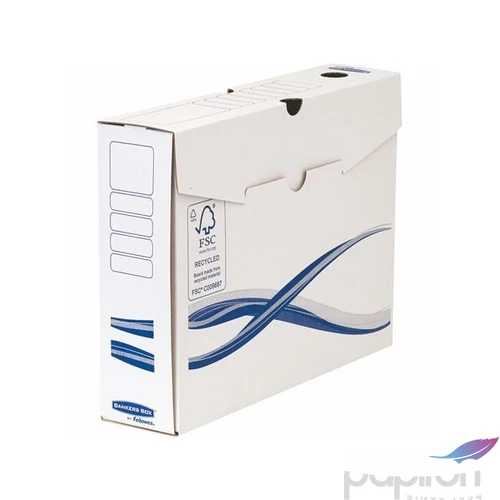 Archiválódoboz A/4 Fellowes 80mm Bankers Box Basic, kék-fehér Iratrendezés, archiválás