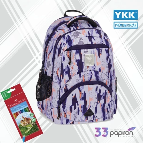 Ars Una ergonómikus hátizsák 27L Camouflage 25 dupla komfortos 55834599 gerincbarát 3év garancia