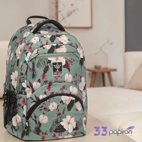 Ars Una ergonómikus hátizsák 27L Flowery green 26 55835350 gerincbarát 3év garancia