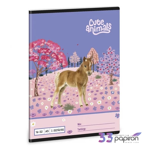 Ars Una Füzet 12-32 Vonalas 26 A/5 Cute Animals Horse 26' 53595263 prémium minőség