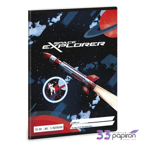 Ars Una Füzet 12-32 Vonalas 26 A/5 Space Explorer 26' 53605528 prémium minőség